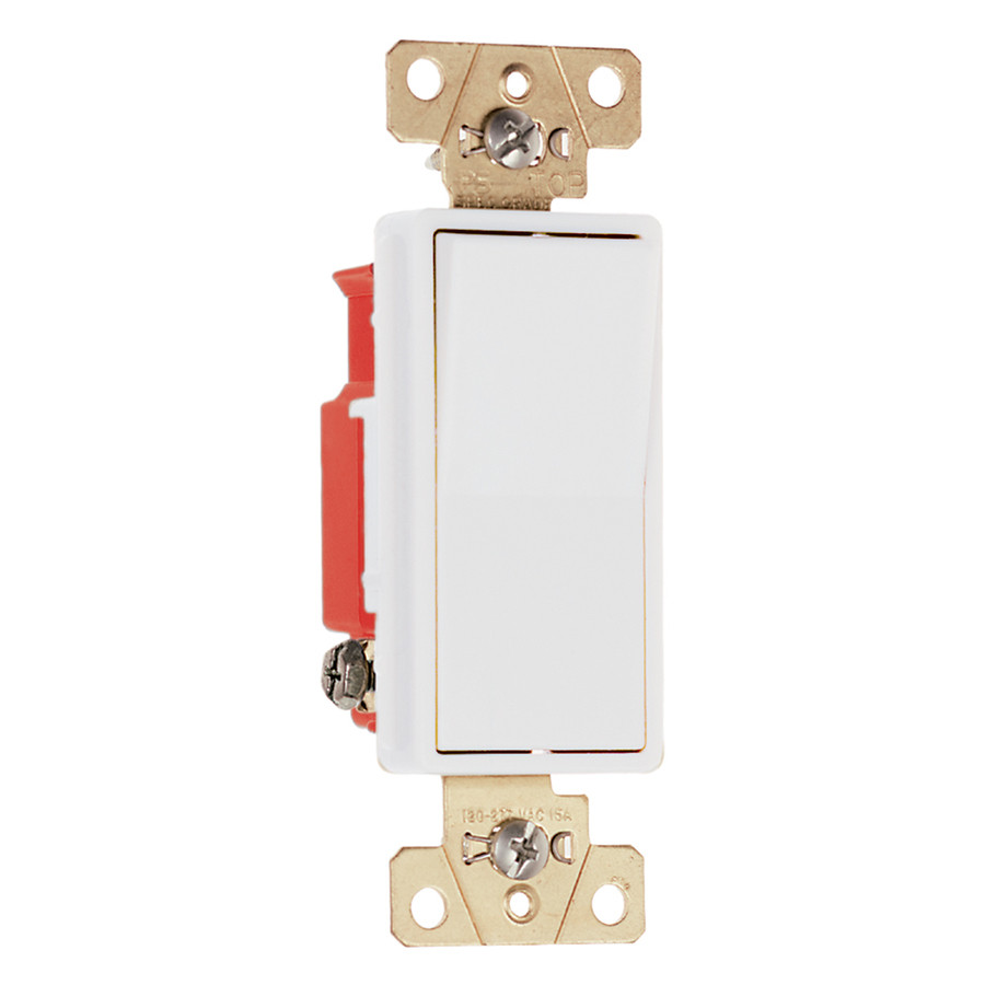 1-Switch 15/20-Amp Single Pole White Indoor Rocker Light Switch