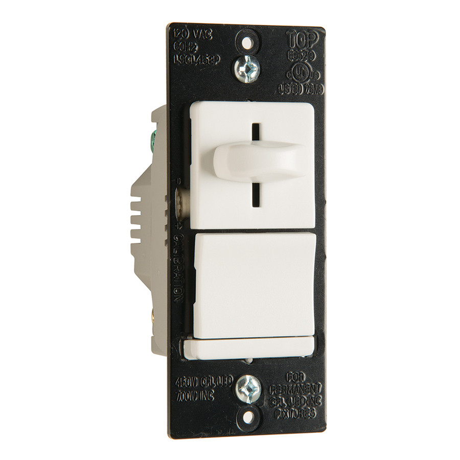 1-Switch 450-Watt Single Pole 3-Way White Indoor Slide Dimmer