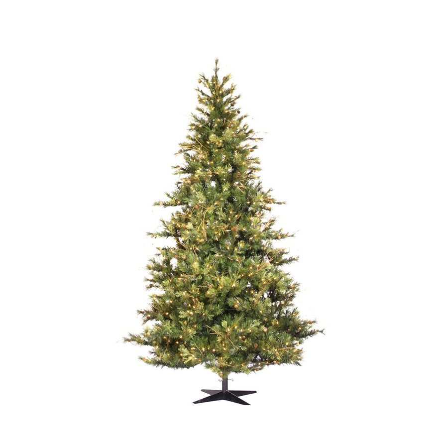 14-ft Pre-Lit Artificial Mixed Country Pine Christmas Tree with Clear White Incandescent Lights