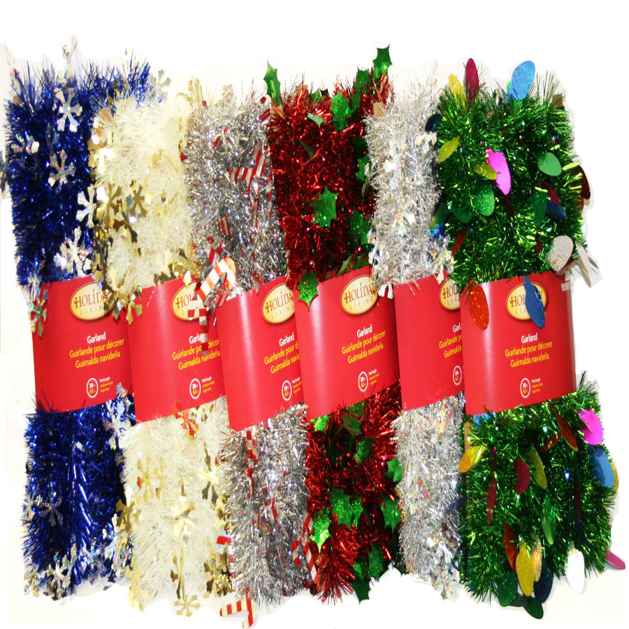 1.5-in x 12-ft Tinsel Artificial Christmas Garland