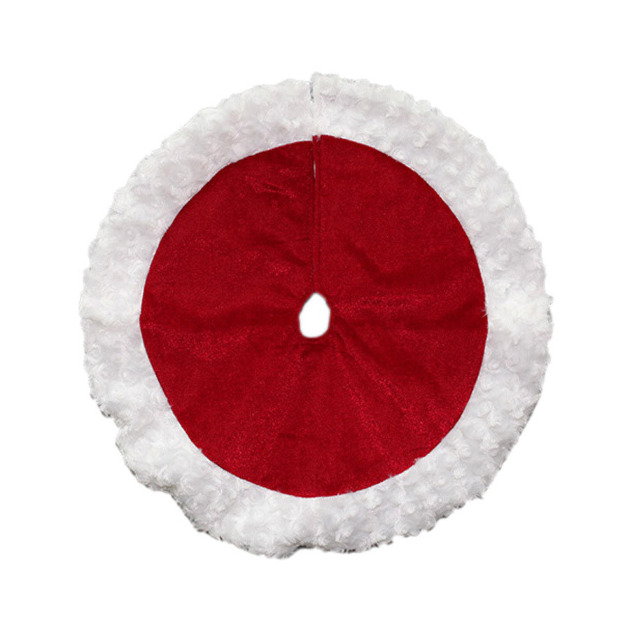 18-in Red Polyester Traditional Christmas Tree Skirt
