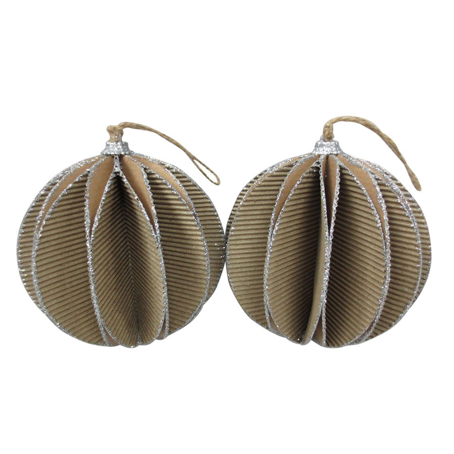 2-Pack Brown Ball Ornament Set