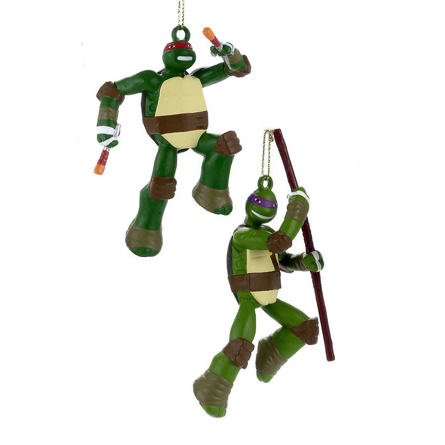 2-Pack Painted Teenage Mutant Ninja Turtles Ornament Set