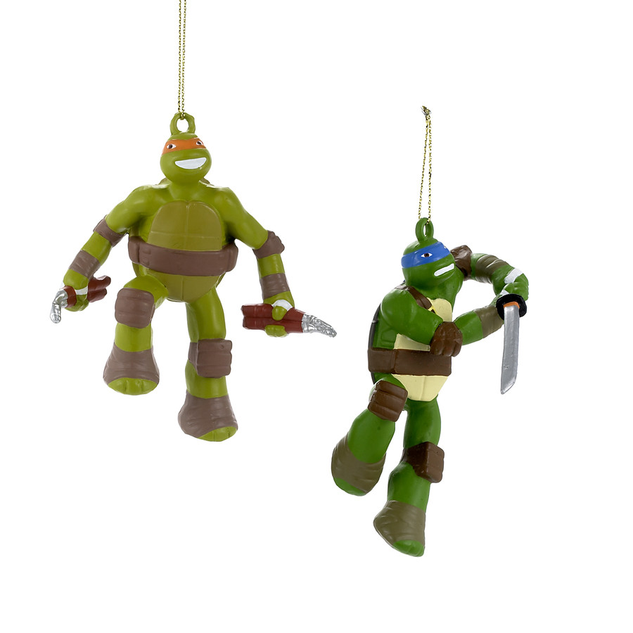 2-Pack Painted Teenage Mutant Ninja Turtles Ornament Set
