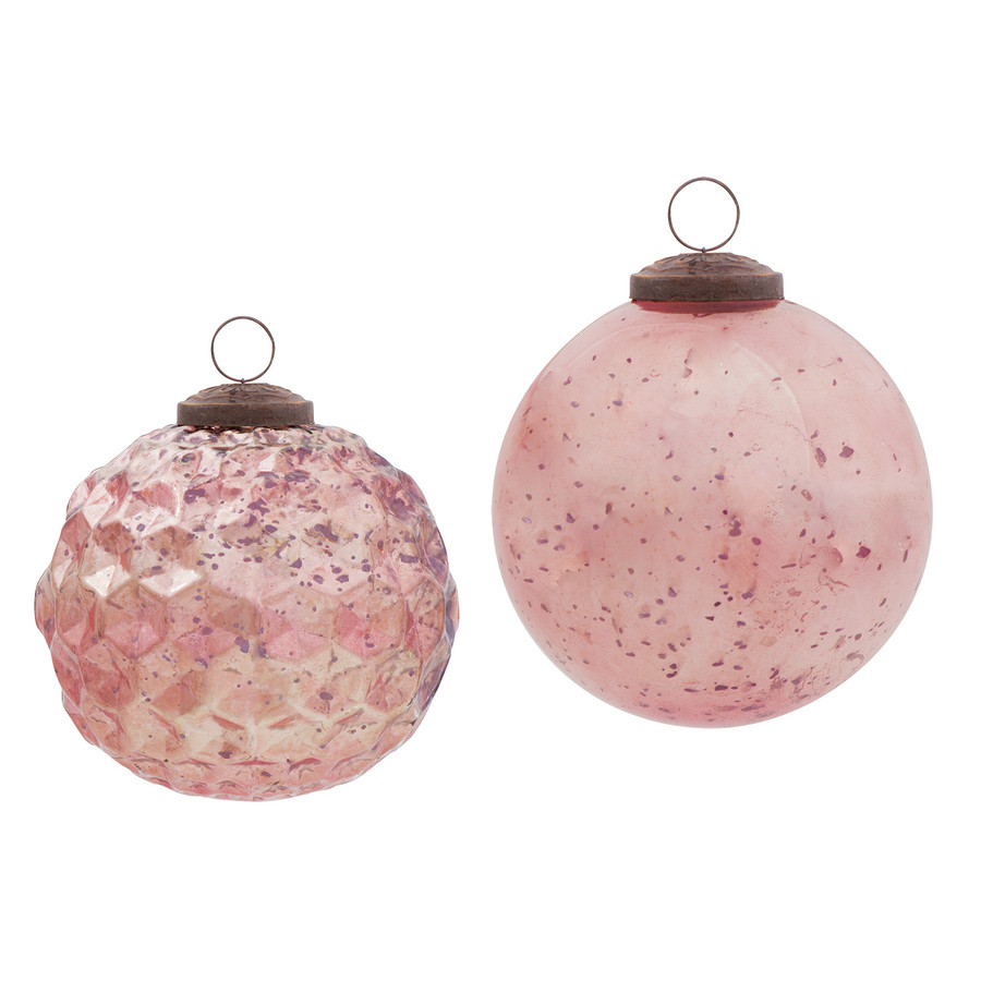 2-Pack Pink Mercury Ornament Set