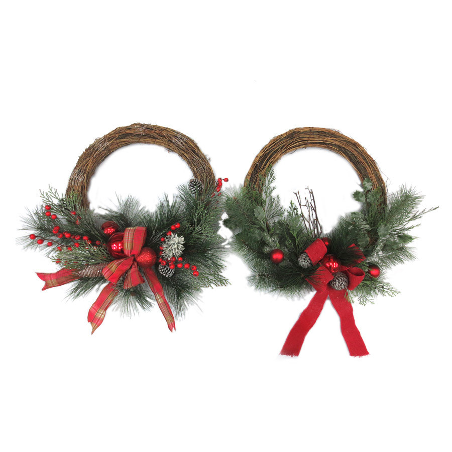 20-in Indoor/Outdoor Twig Artificial Christmas Wreath