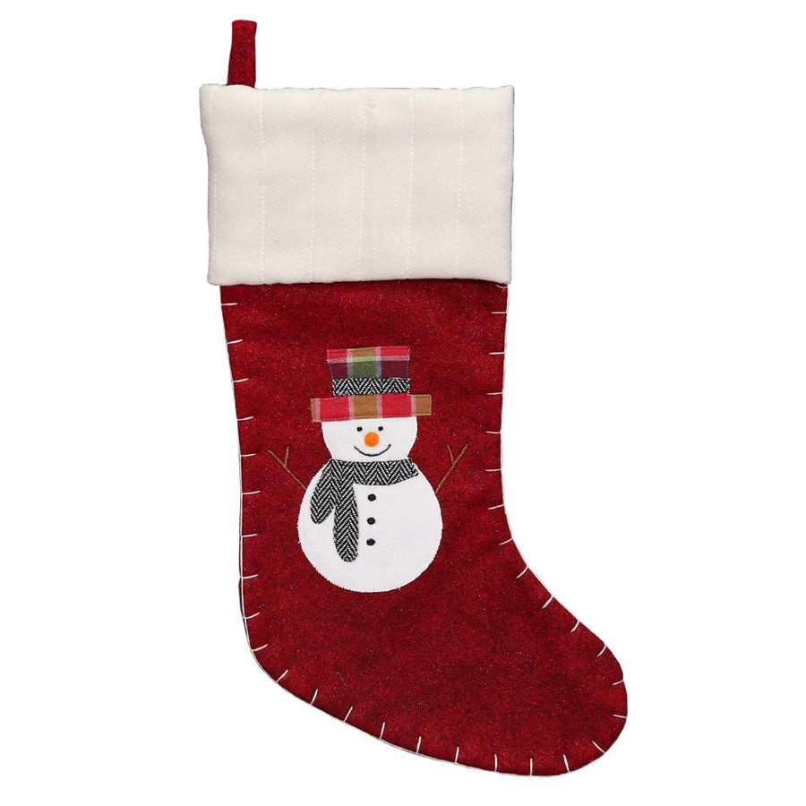 20-in Off-White Traditional Christmas Stocking