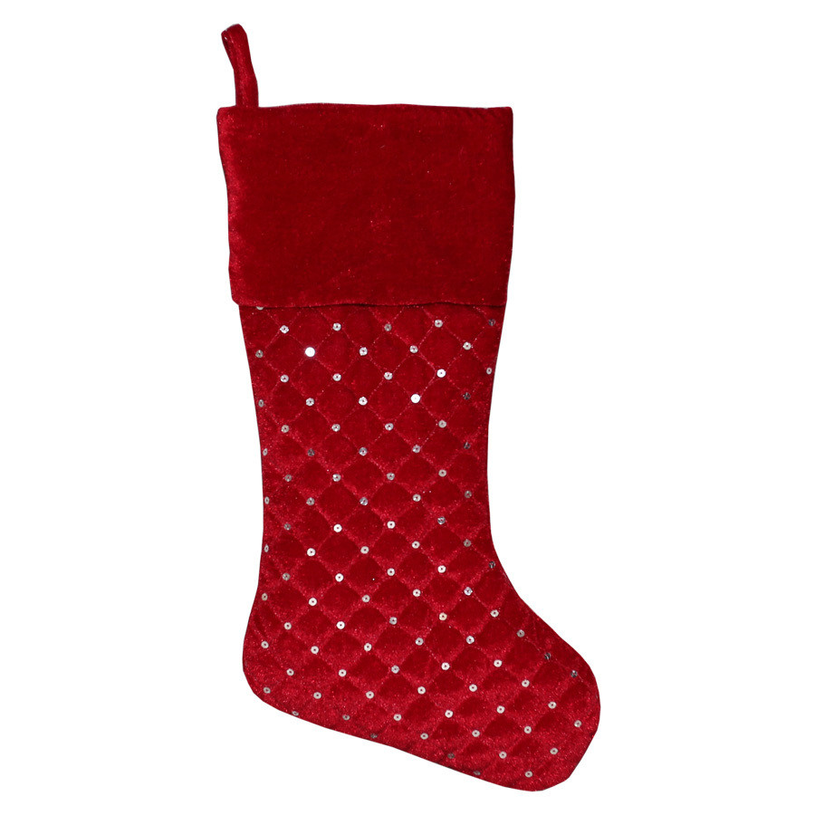 20-in Red Quilted Christmas Stocking