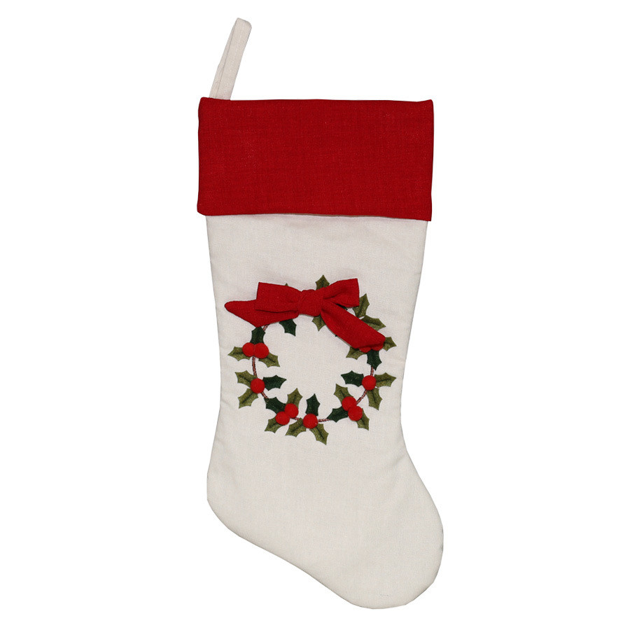 20-in Red Traditional Christmas Stocking