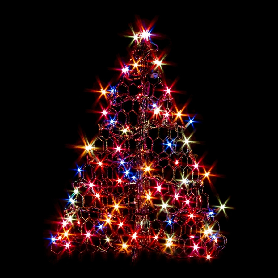 2.1-ft Pre-Lit  Artificial Christmas Tree with Multicolor Incandescent Lights