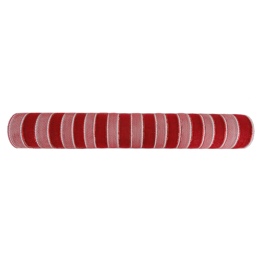 21-in W x 30-ft L Red/Pink/White Striped Ribbon