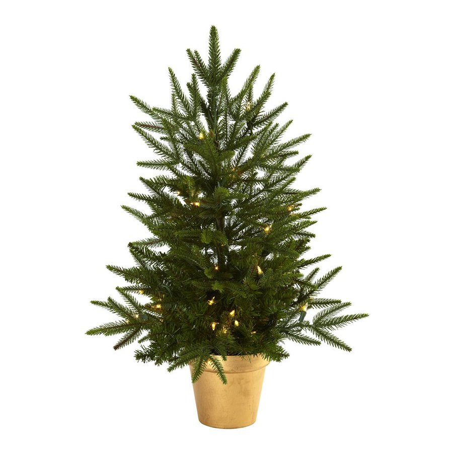 2.5-ft Pre-Lit Artificial Christmas Tree with White Clear Incandescent Lights