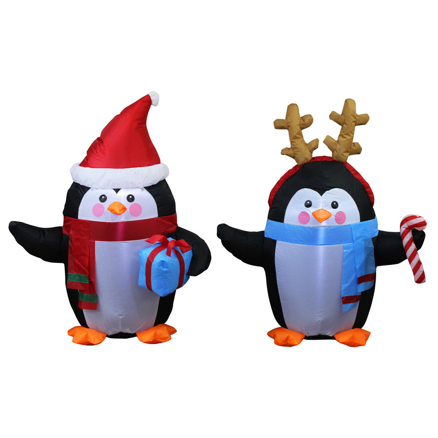3-ft x 2-ft Lighted Penguin Christmas Inflatable