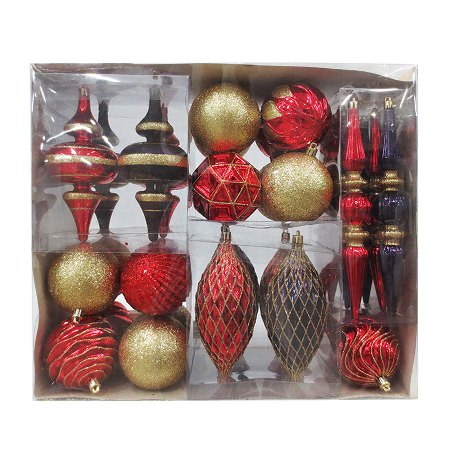34-Pack Multiple Ornament Set