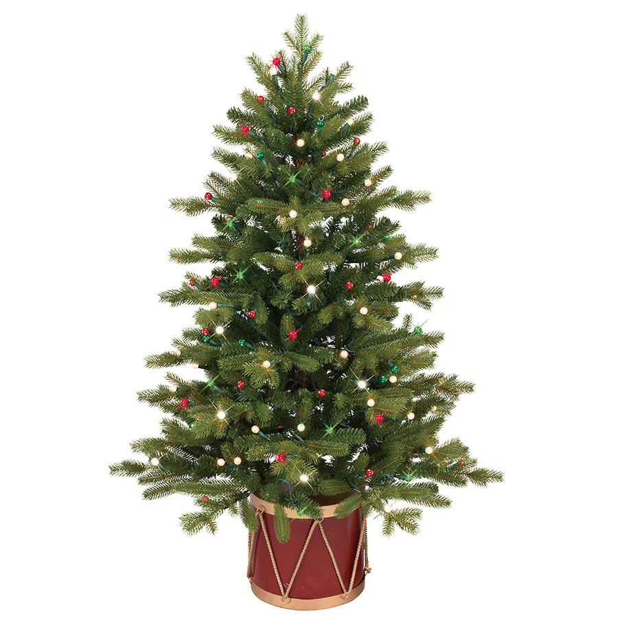 4-ft Pre-Lit Colorado Spruce Slim Artificial Christmas Tree with White Clear Incandescent Lights