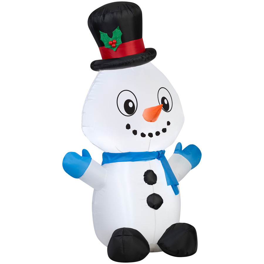 4-ft x 1.64-ft Lighted Snowman Christmas Inflatable