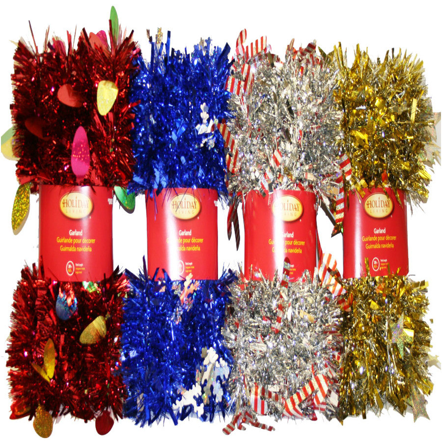 4-in x 9-ft Tinsel Artificial Christmas Garland