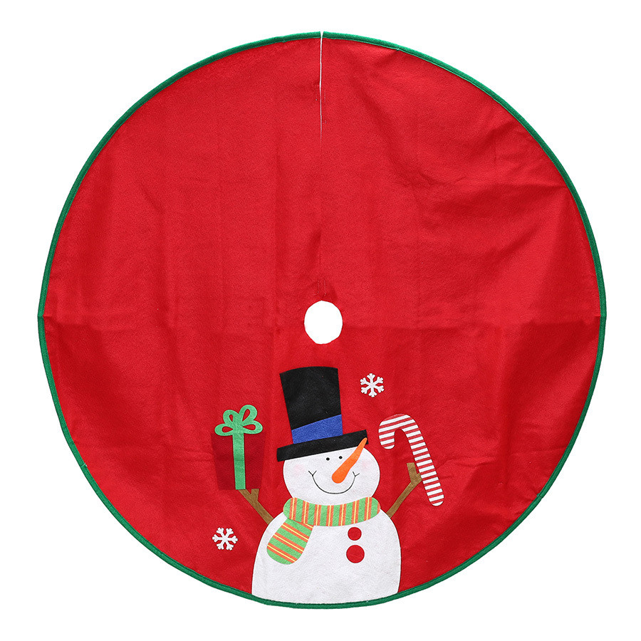 40-in Red Polyester Traditional Christmas Tree Skirt