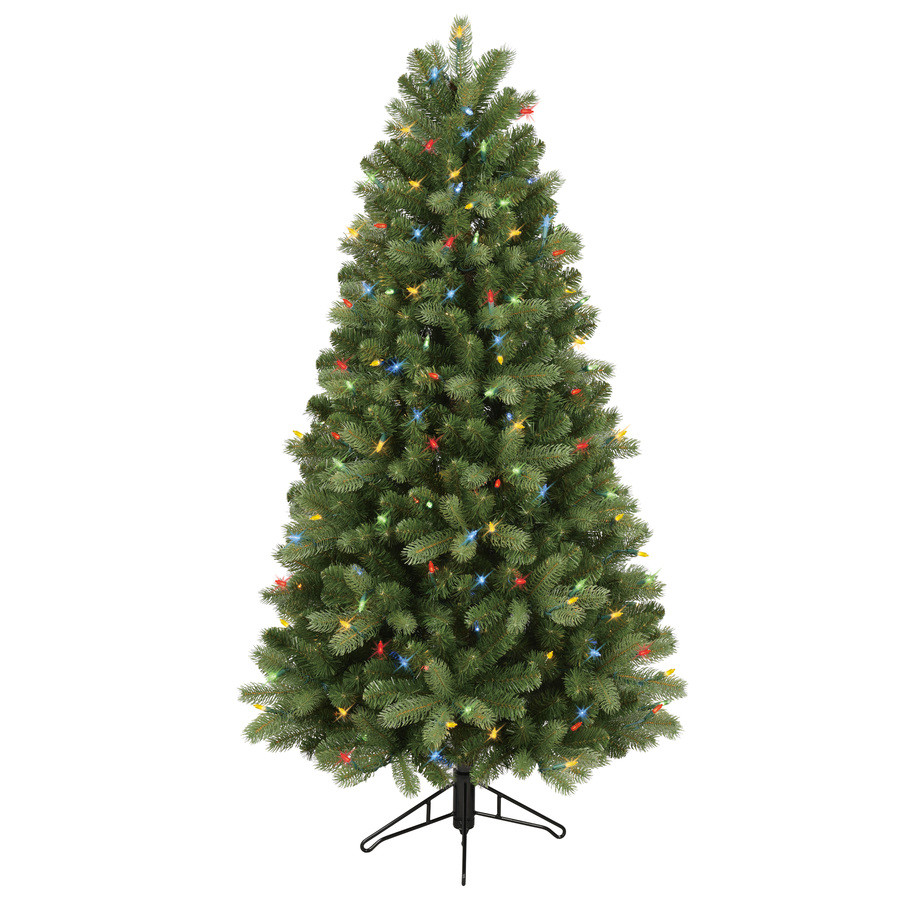 5-ft Pre-Lit Colorado Spruce Artificial Christmas Tree with Color Changing Warm White LED Lights