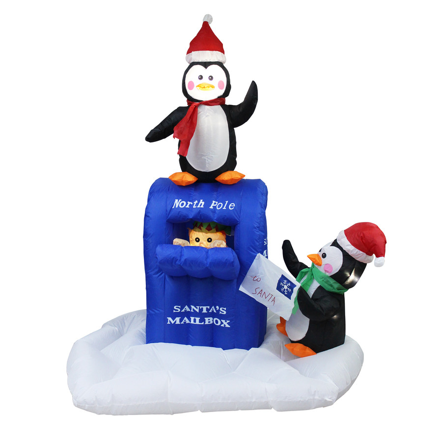 5-ft x 4-ft Animatronic Lighted Penguin Christmas Inflatable