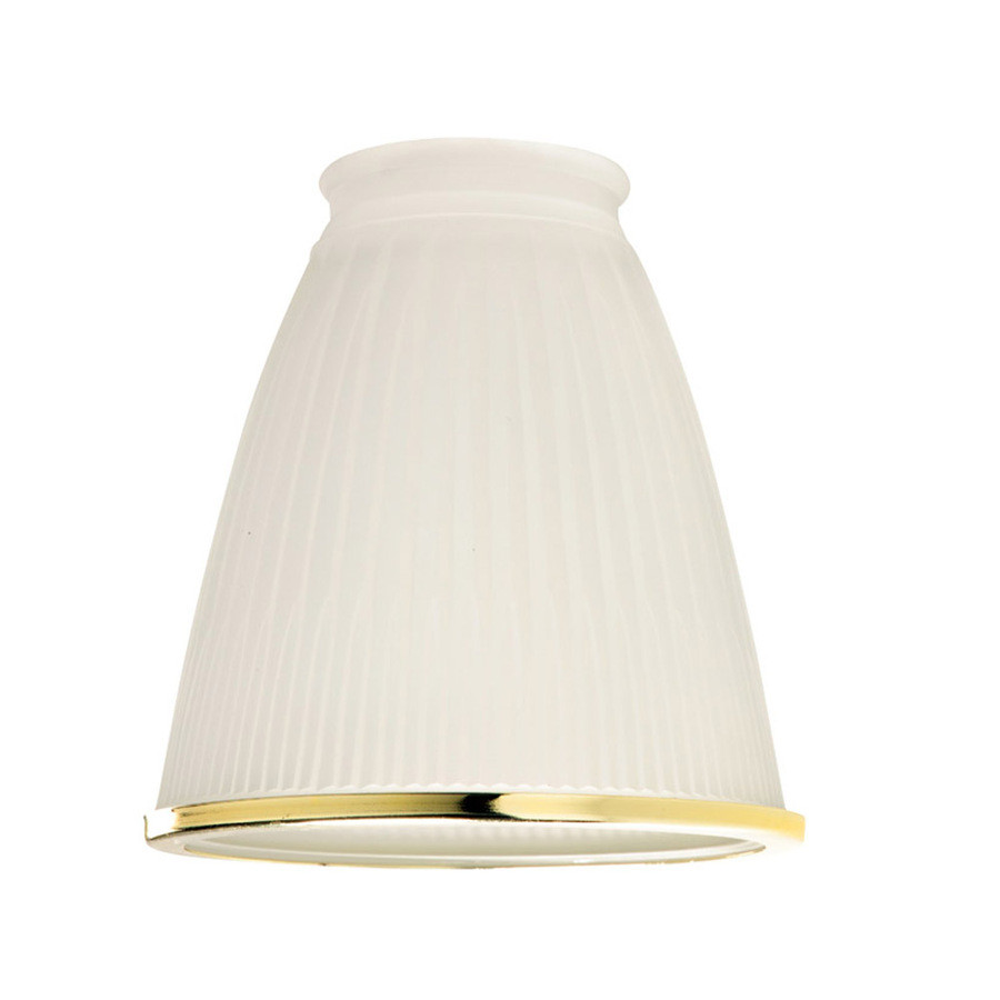 5-in H 4.25-in W Frosted Ribbed Glass Bell Vanity Light Shade