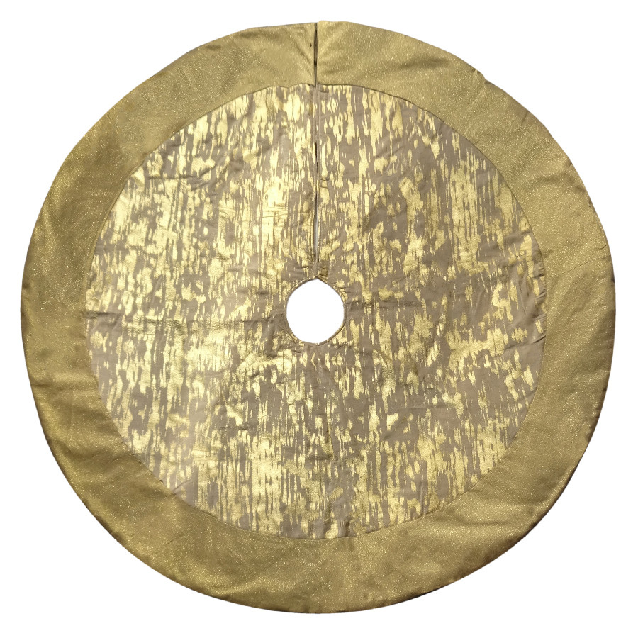 56-in Gold Cotton Traditional Christmas Tree Skirt