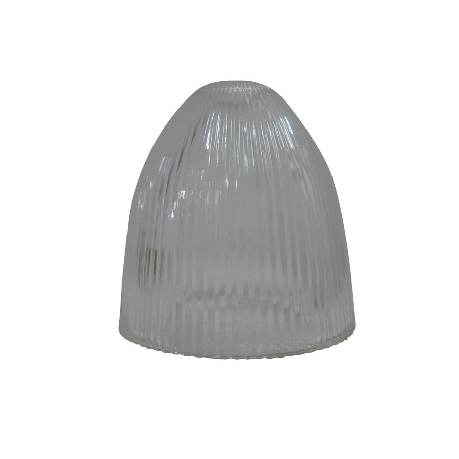 5.88-in H 5.88-in W Clear Ribbed Glass Bell Pendant Light Shade