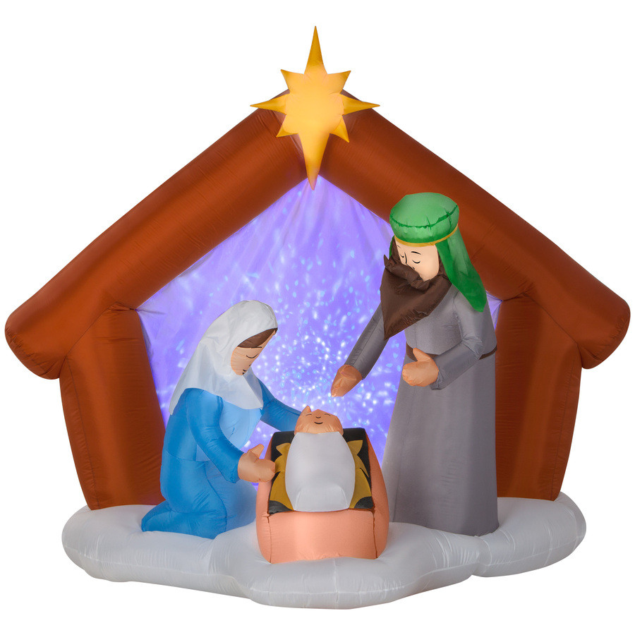 5.9-ft x 4.03-ft Lighted Nativity Christmas Inflatable