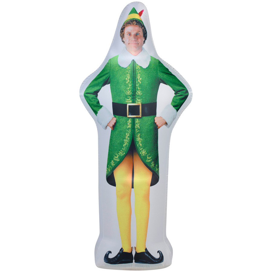 6-ft x 1.7-ft Lighted Elf Christmas Inflatable