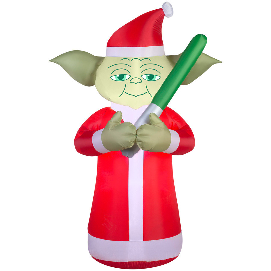6-ft x 2.29-ft Lighted Star Wars Yoda Christmas Inflatable