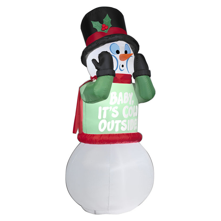 6-ft x 2.62-ft Animatronic Lighted Snowman Christmas Inflatable