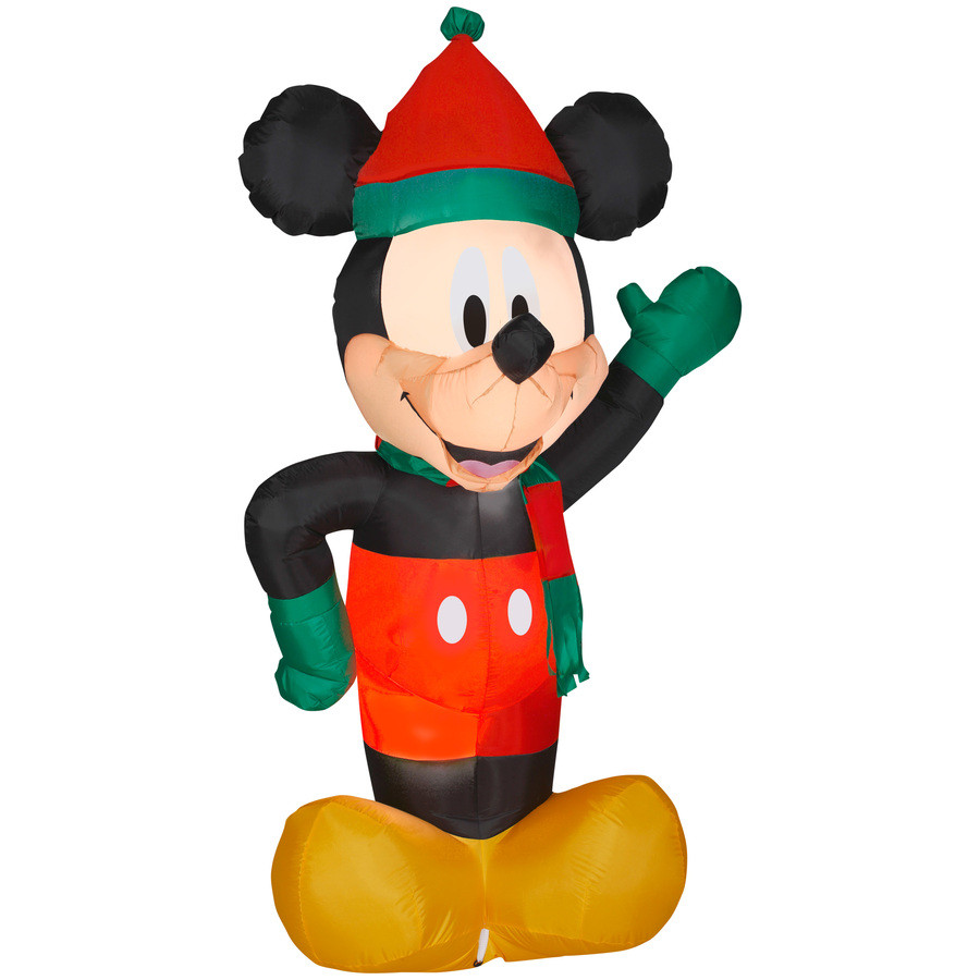 6-ft x 2.88-ft Lighted Mickey Mouse Christmas Inflatable