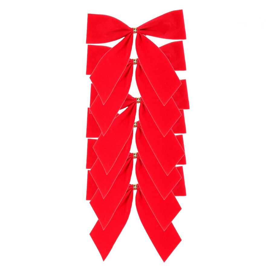 6-Pack 4.5-in W Red Solid Bows
