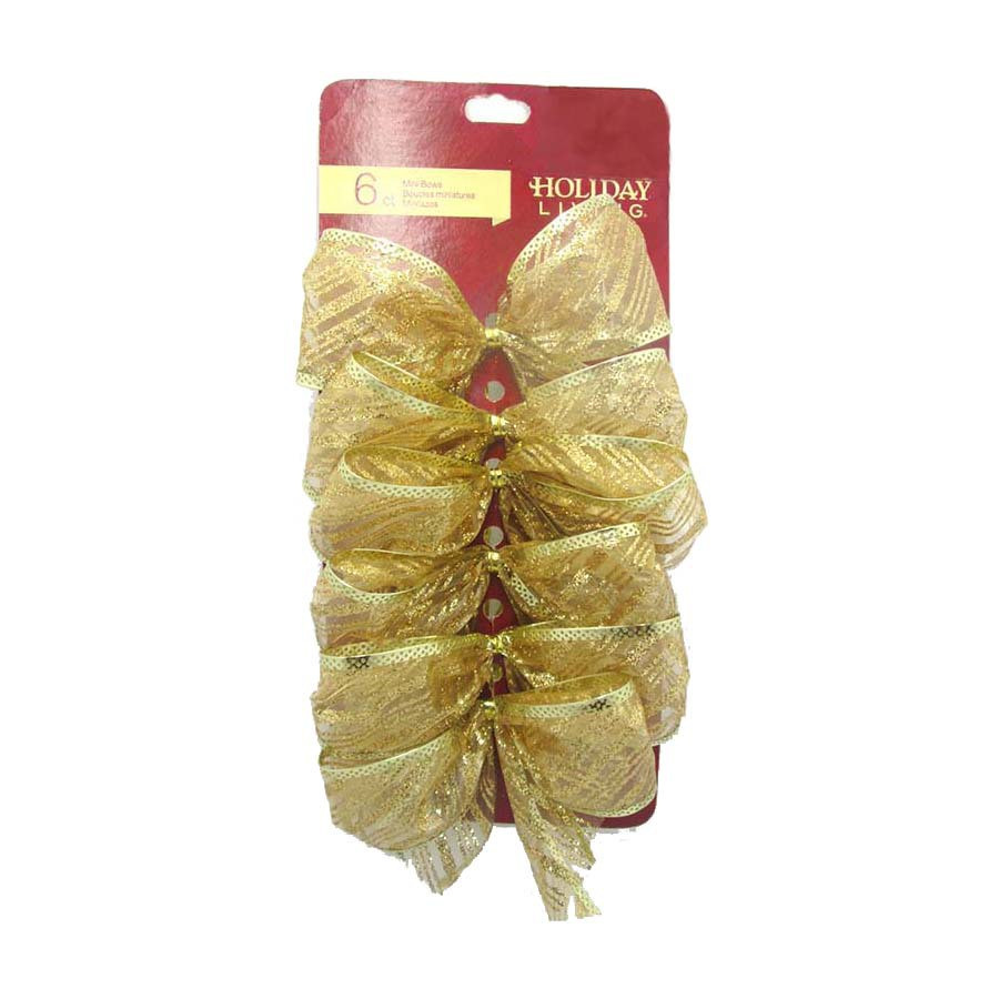 6-Pack 5-in W Gold Solid Bows