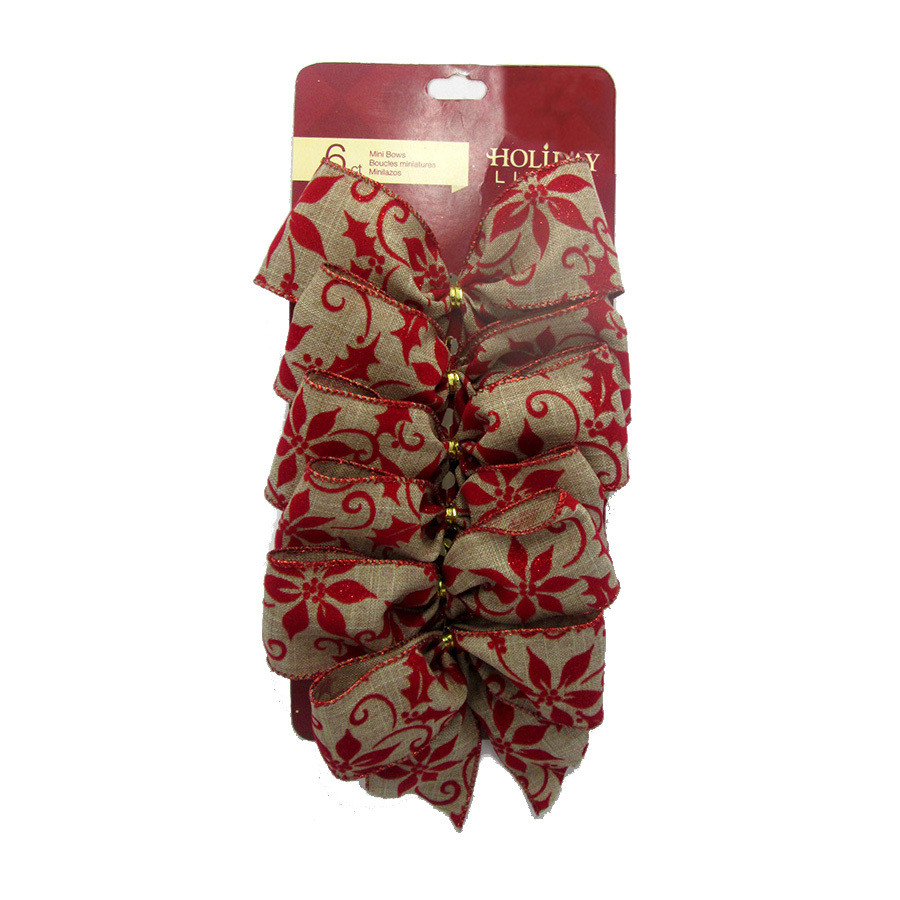 6-Pack 5-in W Red Solid Bows