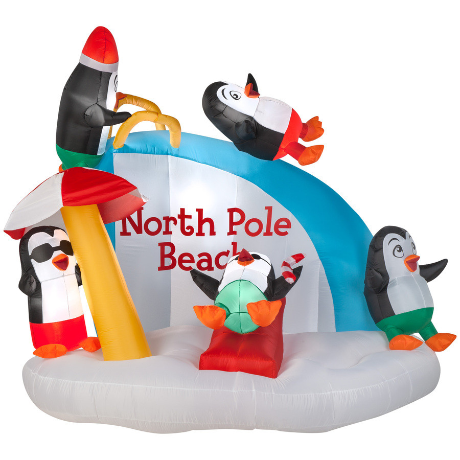 6.1-ft x 6.23-ft Lighted Penguin Christmas Inflatable