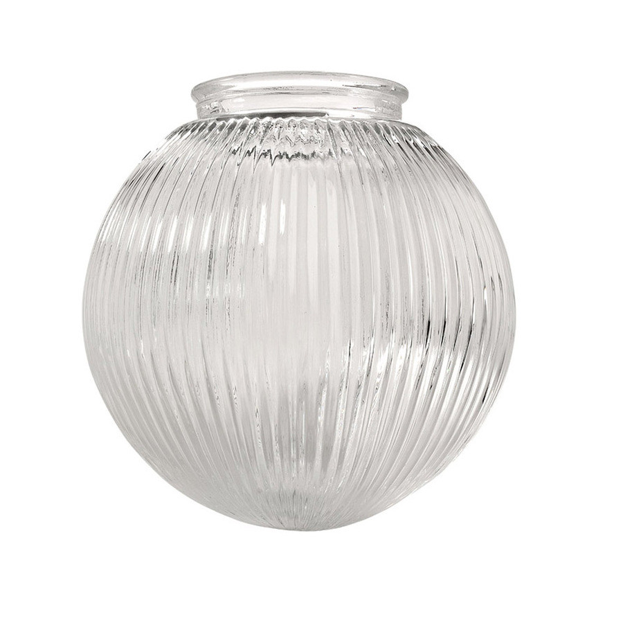 6.2-in H 6.3-in W Clear Ribbed Glass Globe Vanity Light Shade