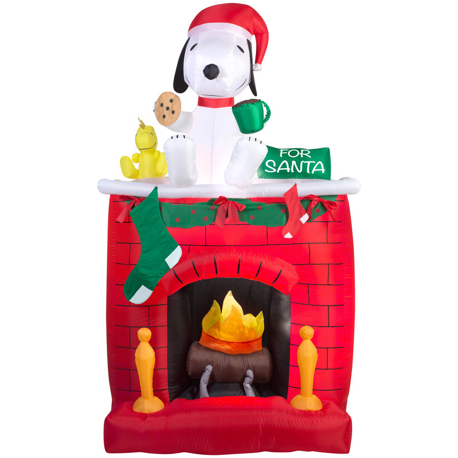 6.98-ft x 2.13-ft Lighted Snoopy Christmas Inflatable