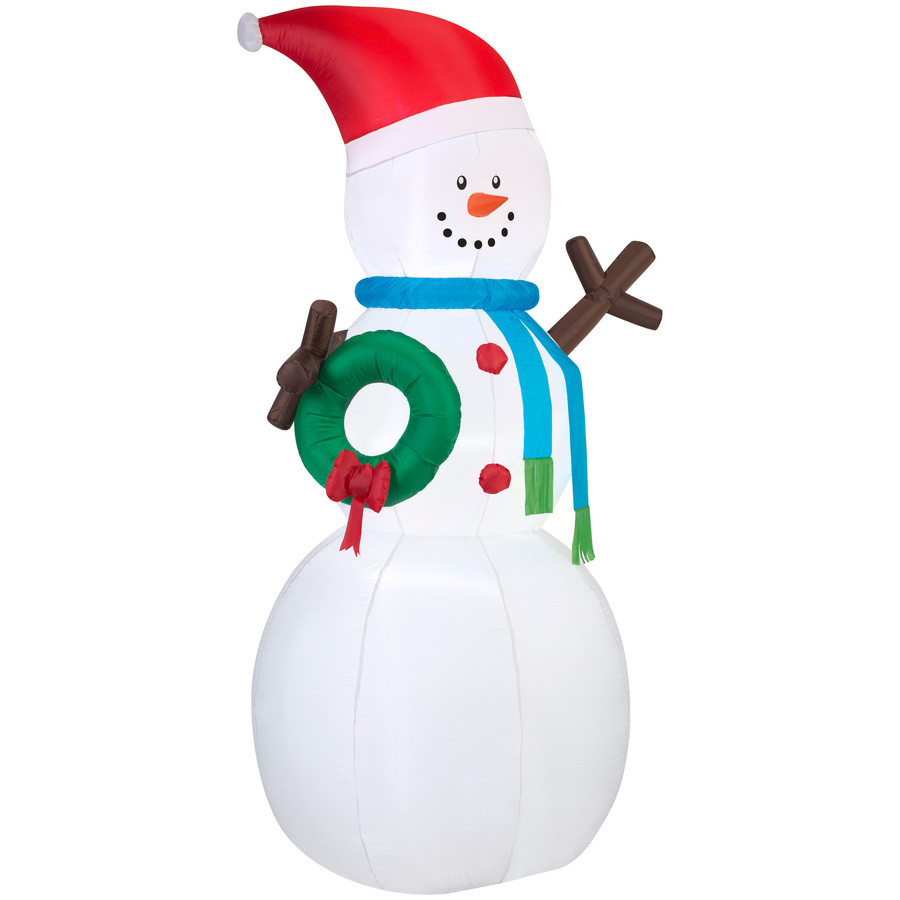 6.98-ft x 2.82-ft Lighted Snowman Christmas Inflatable