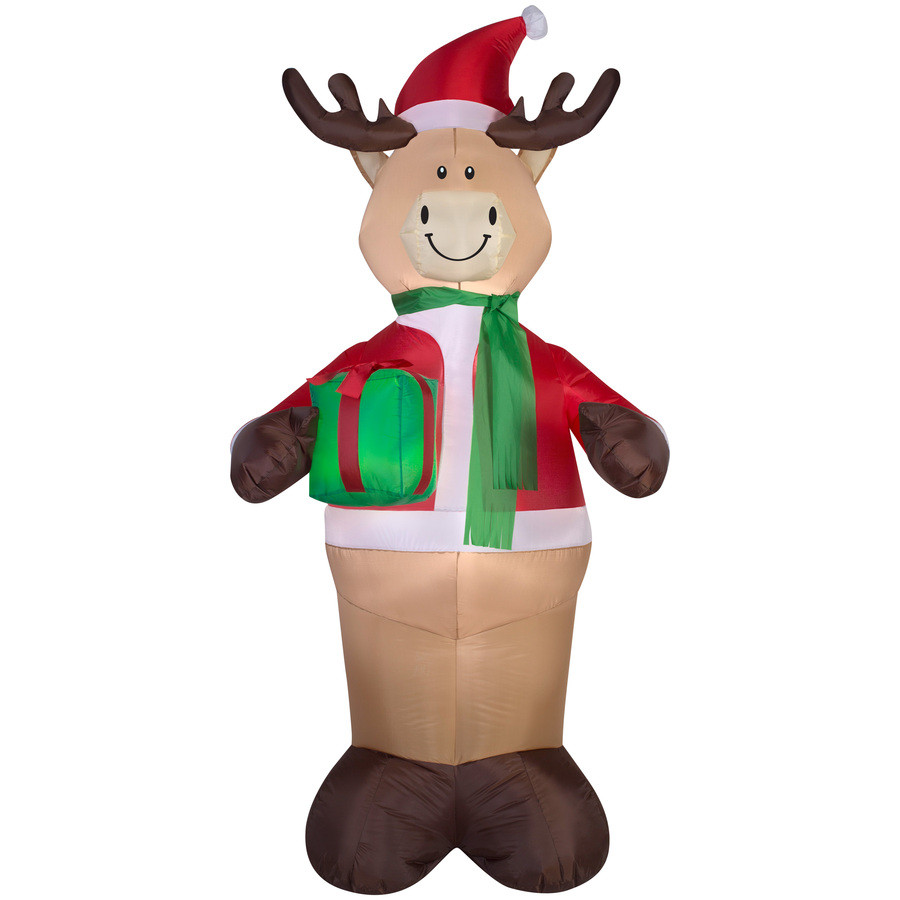 6.98-ft x 2.95-ft Lighted Deer Christmas Inflatable