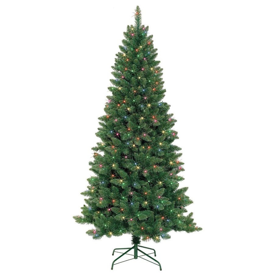 7-ft Pre-Lit Full Artificial Christmas Tree with Multicolor Incandescent Lights