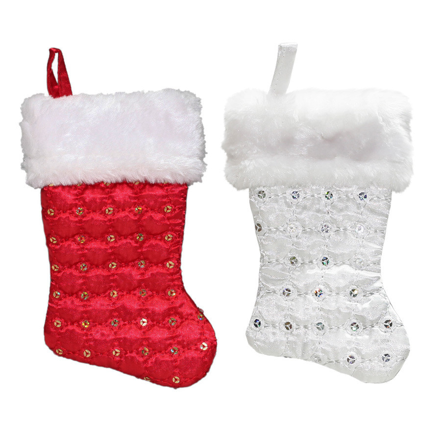 7-in Red Snowflake Christmas Stocking