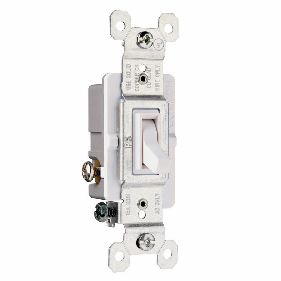 7-Pack 1-Switches 15-Amp 3-Way White Indoor Framed Toggle Light Switches
