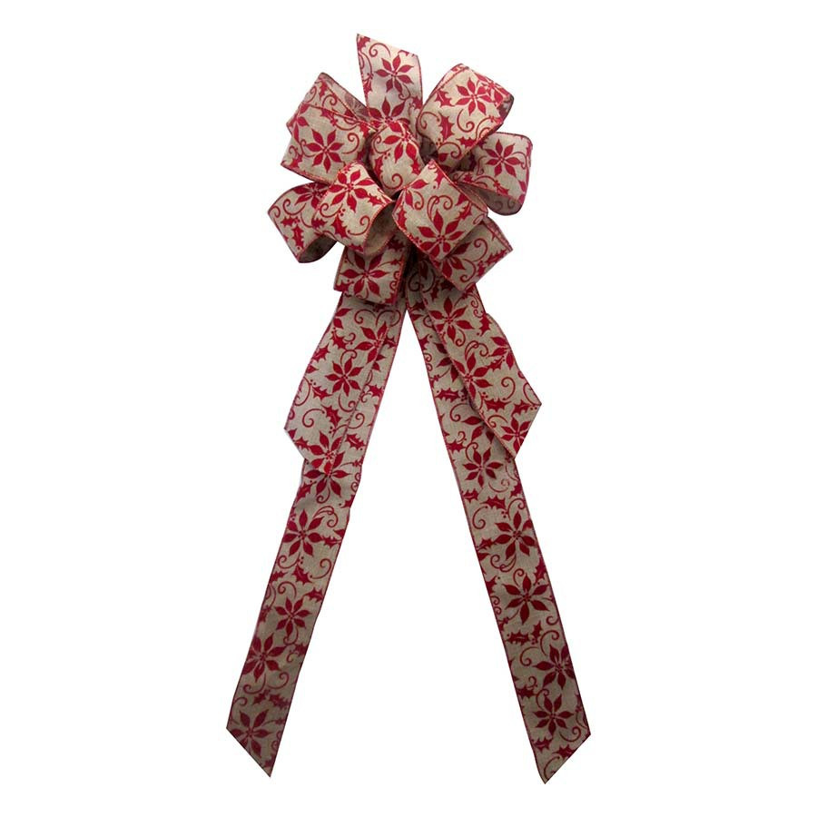 8-in W Red Scroll Bow