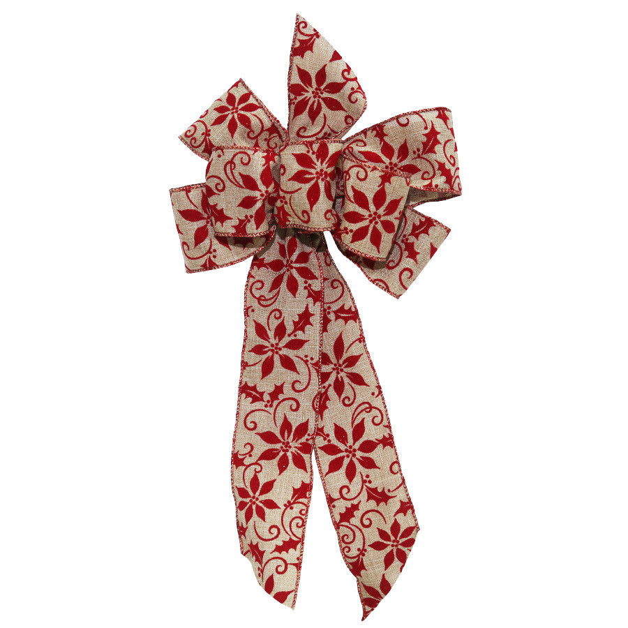 8-in W Red Solid Bow