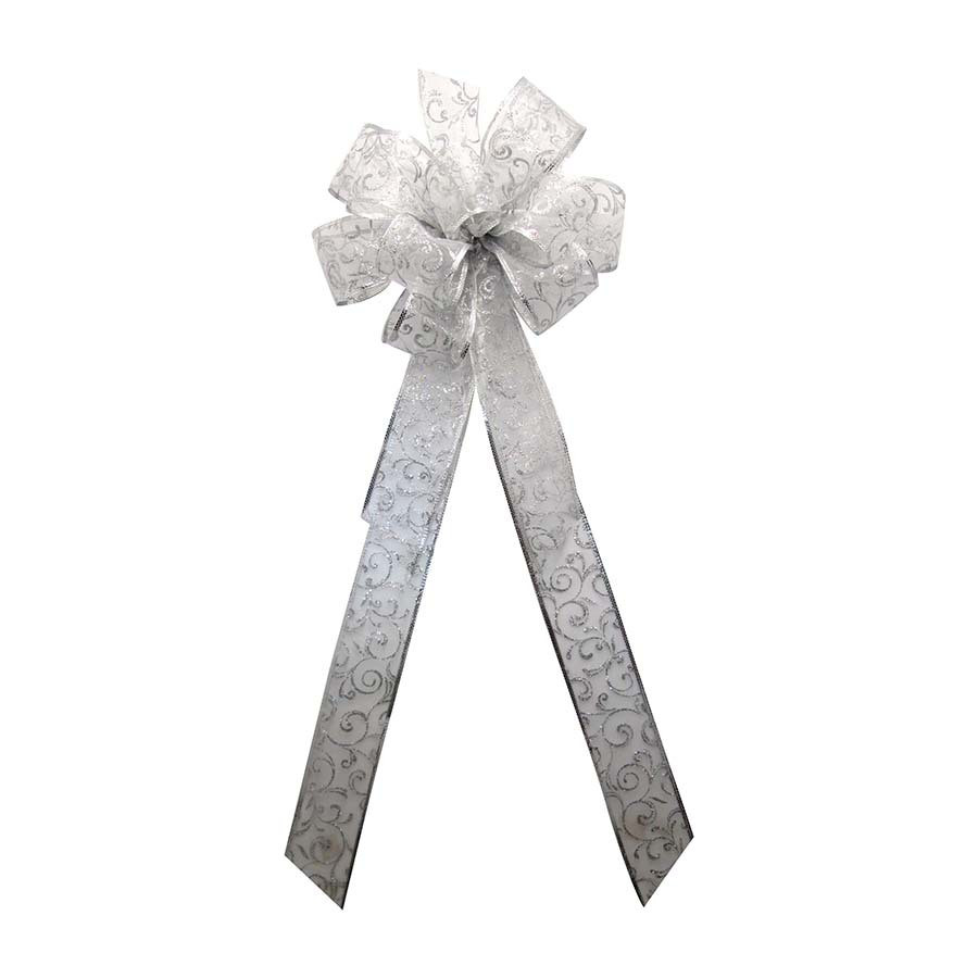 8-in W Silver Solid Bow