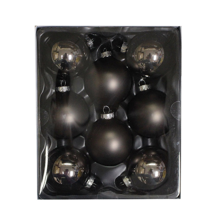 8-Pack Gray Ball Ornament Set
