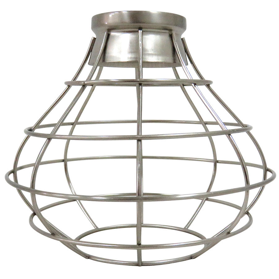 8.38-in H 8.38-in W Brushed Nickel Wire Industrial Cage Pendant Light Shade