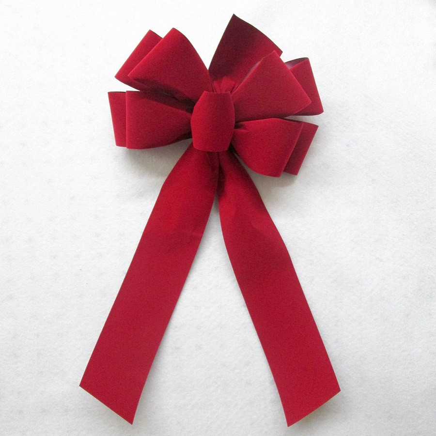 9-in W Red Solid Bow