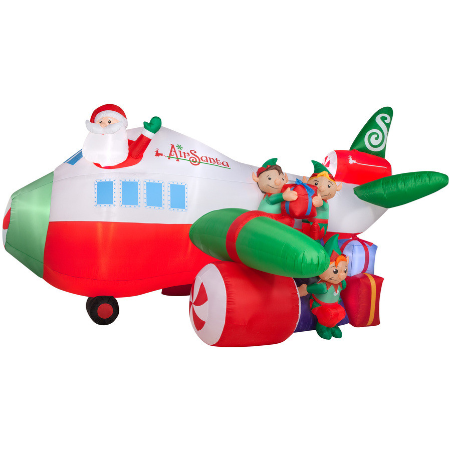 9.38-ft x 18.2-ft Lighted Santa Christmas Inflatable